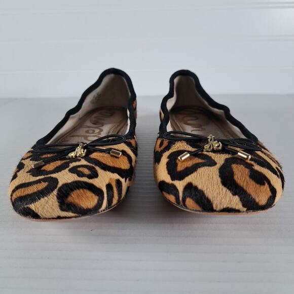 Sam Edelman Felicia Ballet Flats Womens 8 Black Leopard Print Calf Hair Shoes - Picture 5 of 15